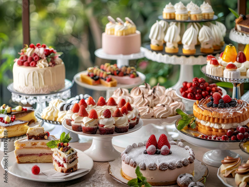 Elegant Assortment of Gourmet Desserts on Display