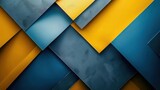 close-up view of a blue and yellow geometric pattern
