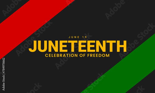 Juneteenth Freedom Day. African American emancipation history. Annual American holiday. Vector illustration