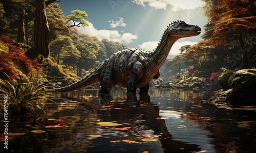 Dinosaur Standing in Water © uhdenis