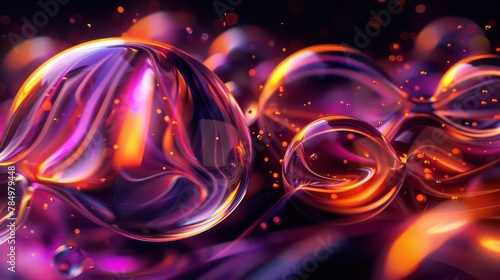 A colorful abstract background of floating bubbles