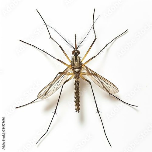 a Uniform maansonia mosquito on white Background,