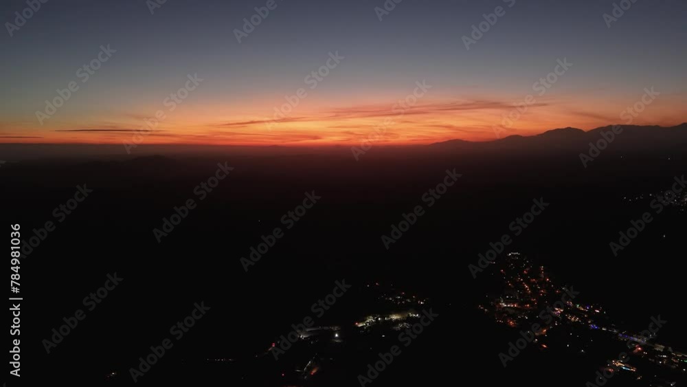 Aerial videos of fiery sunsets over the bays of Huatulco, Mexico Aerial videos of fiery sunsets over the bays of Huatulco, Mexico