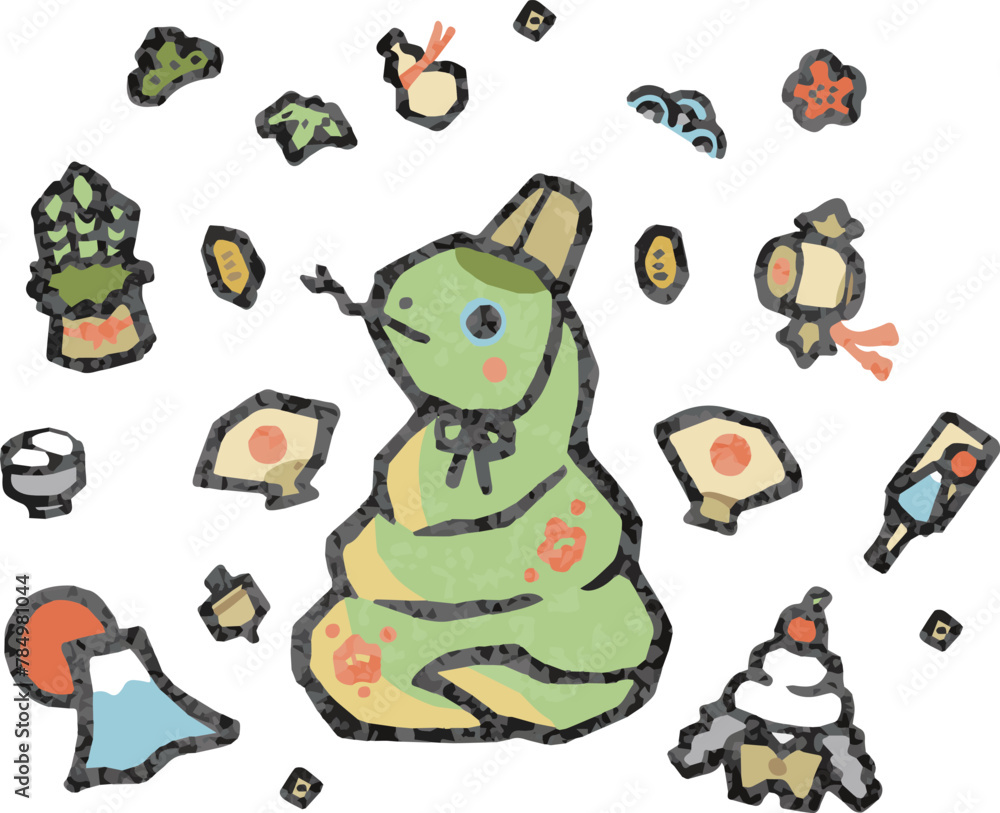 年賀 2025 年賀状素材 巳年 巳 へび 判子 版画 アイコン あしらい かわいい 和風 イラスト 年賀 2025 年賀状素材 巳年 巳 へび 判子 版画 アイコン あしらい かわいい 和風 イラスト