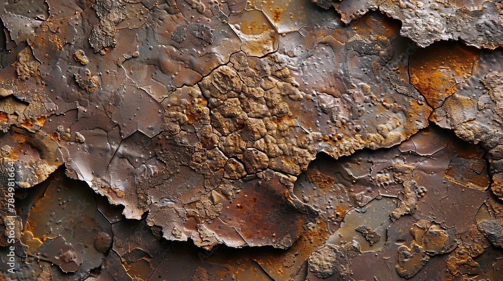 Abstract Macro: An extreme close-up of a rusty metal surface