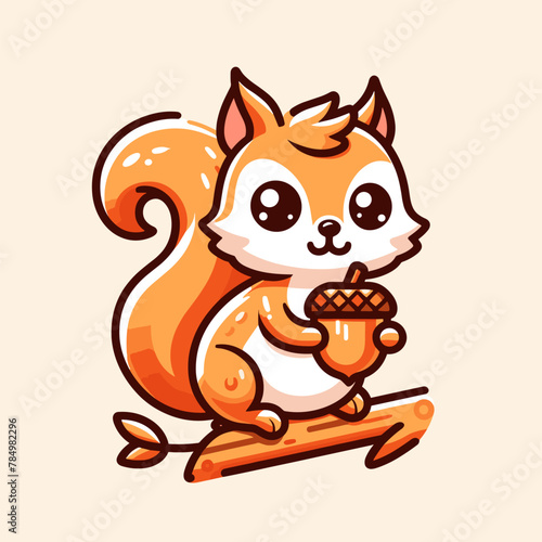 Smiling squirrel with a nut in its paws.