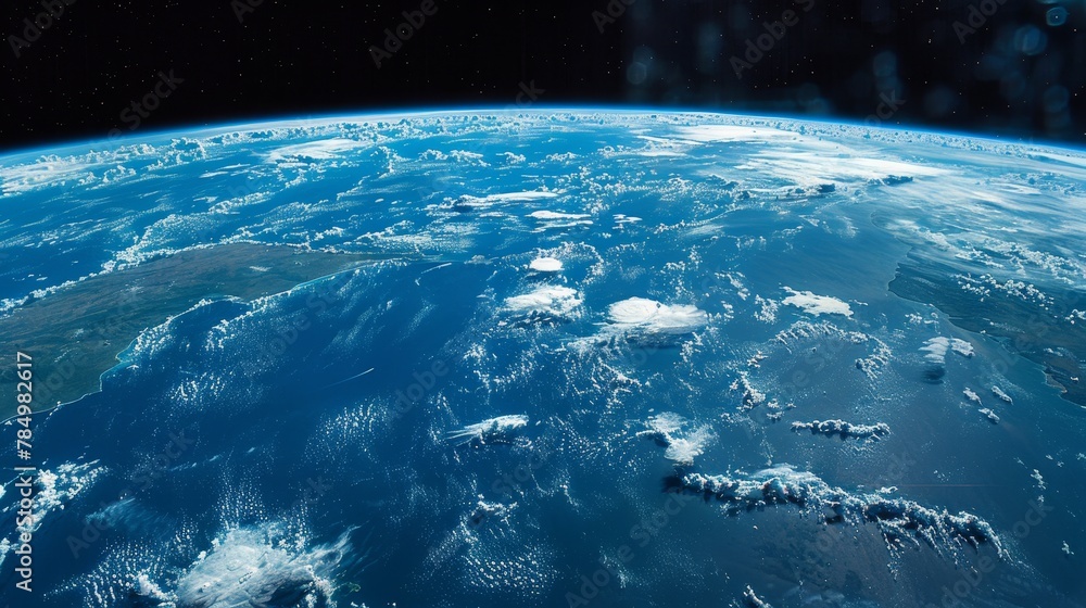 Earth Globe: A photo of the Earth from space, showcasing its stunning blue oceans and white clouds Earth Globe: A photo of the Earth from space, showcasing its stunning blue oceans and white clouds