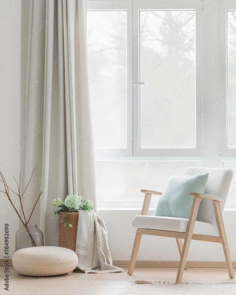 Inviting and comfortable room composition bathed with natural light. Inviting and comfortable room composition bathed with natural light.