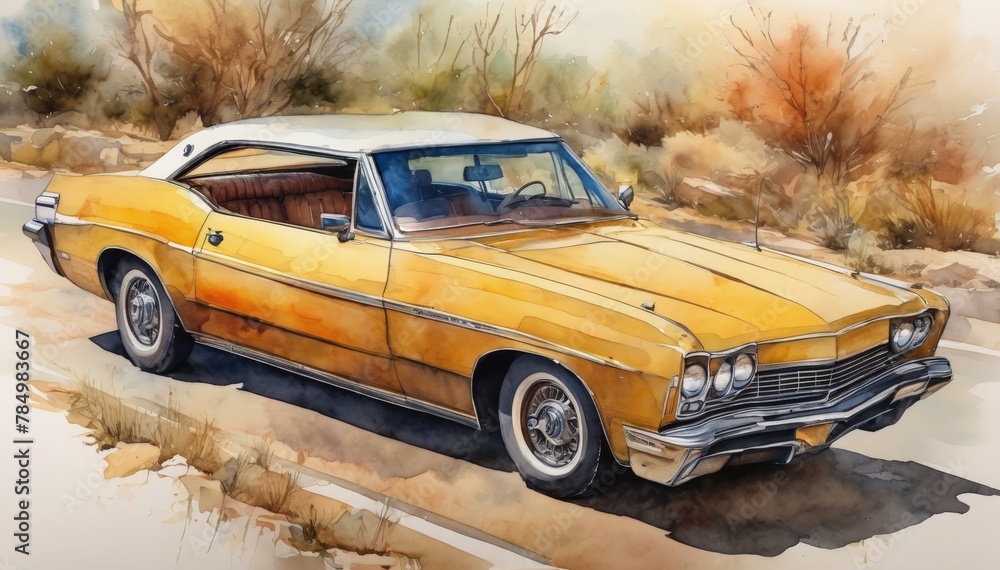 Fototapeta premium Watercolor Car