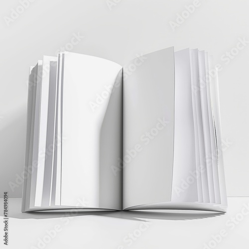 An open book with blank pages presented in a minimalist style symbolizing potential, creativity, and opportunity.