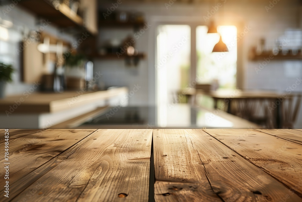Defocused view of stylish kitchen setup Defocused view of stylish kitchen setup