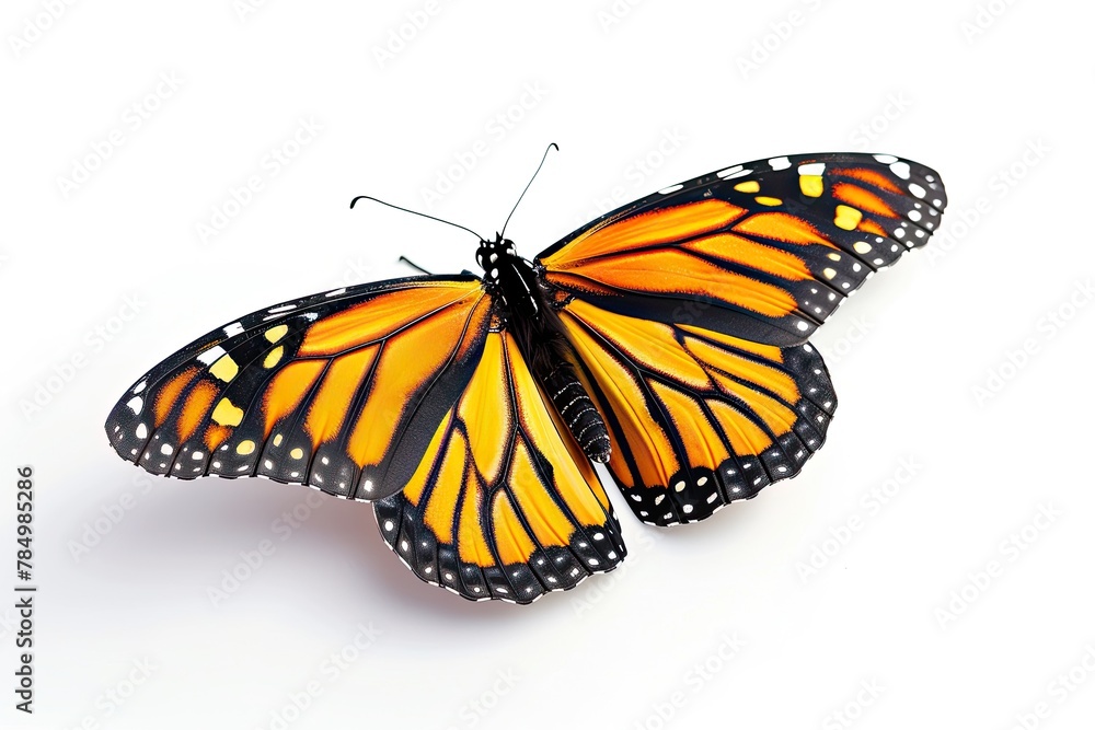 Fototapeta premium Monarch Butterfly, bliss, Awe-inspiring, Close-up View, Dynamic action,