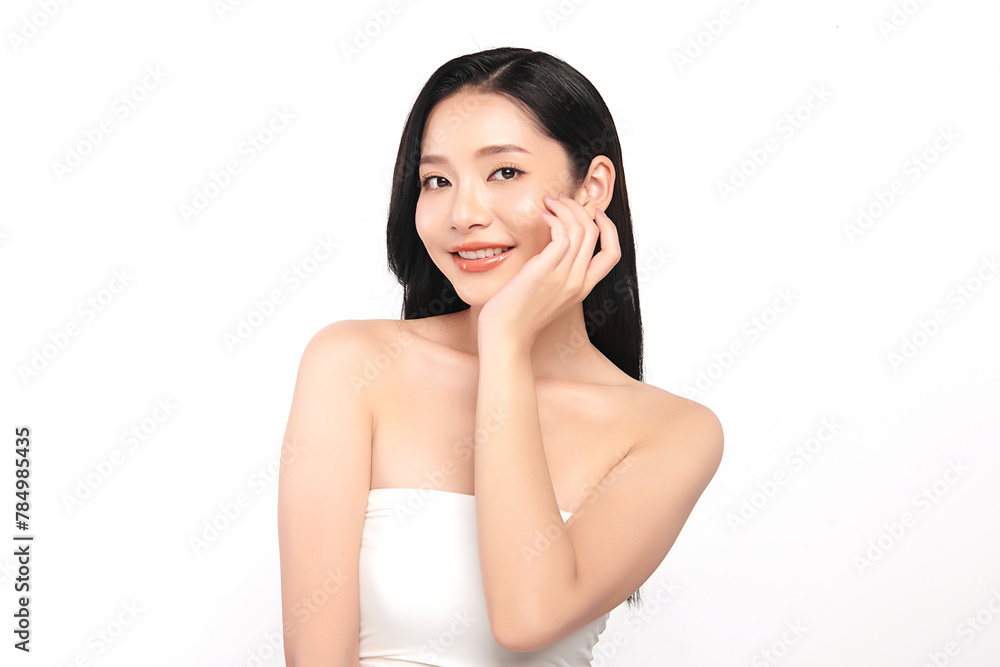 Beautiful young asian woman with clean fresh skin on white background, Face care, Facial treatment, Cosmetology, beauty and spa, Asian women portrait. Beautiful young asian woman with clean fresh skin on white background, Face care, Facial treatment, Cosmetology, beauty and spa, Asian women portrait.