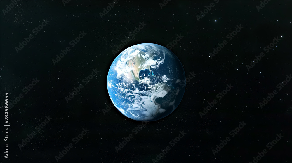 Earth view from space showing realistic earth surface