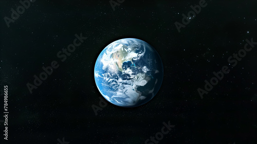 Earth view from space showing realistic earth surface © Ployker