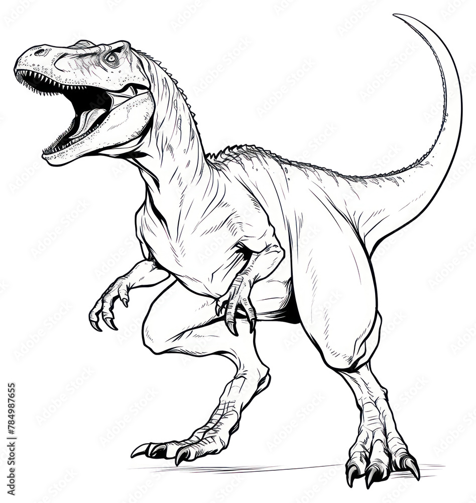Obraz premium PNG Illustration of a dinosaur sketch cartoon drawing