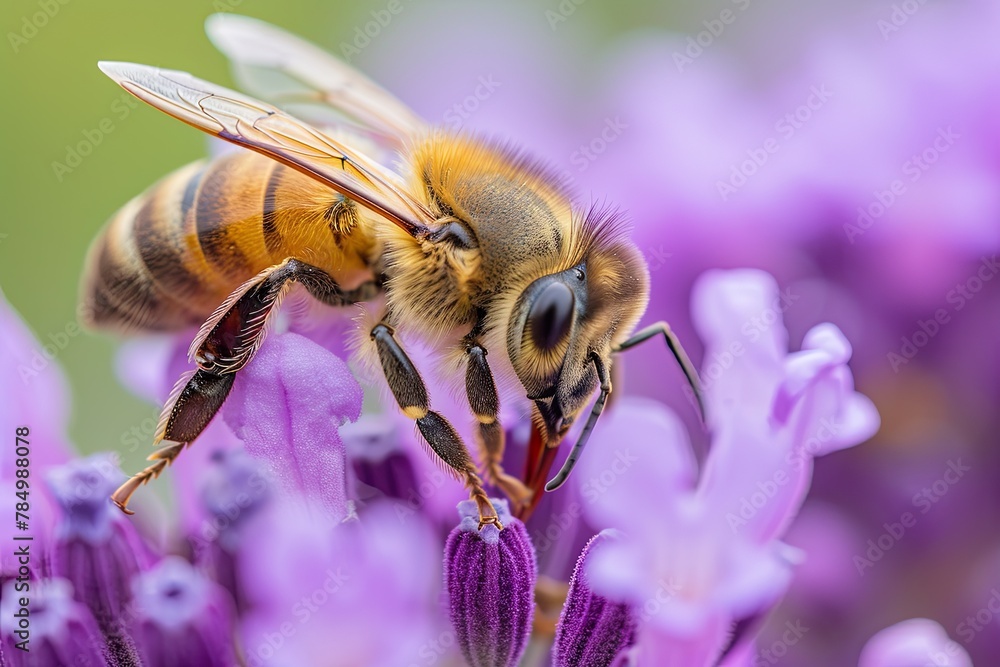 Mystic portrait of Alkohol Bee on flower essence, beside view, full body shot, Close-up View, Mystic portrait of Alkohol Bee on flower essence, beside view, full body shot, Close-up View,