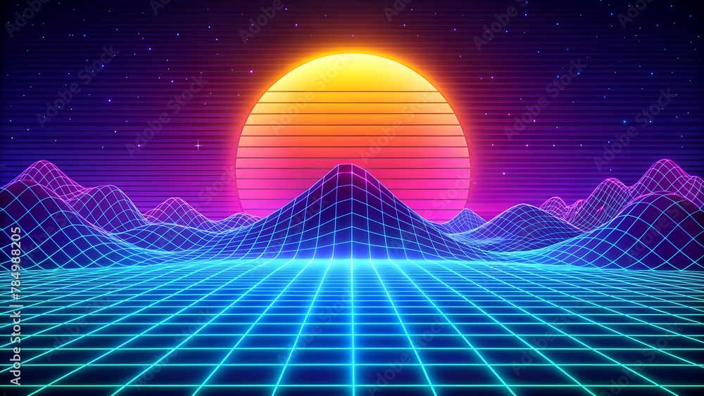 abstract retro wave backround