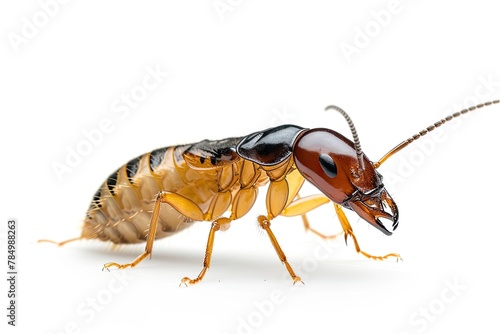 Mystic portrait of Asian Subterranean Termite, beside view, full body shot, Close-up View, 