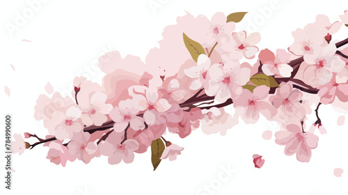 A cluster of delicate cherry blossoms their pink petal