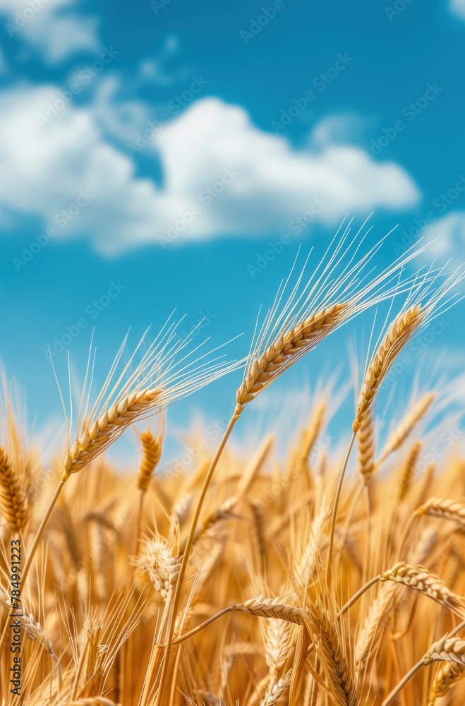 Ears of yellow barley in a field Harvesting period Ears of yellow barley in a field Harvesting period