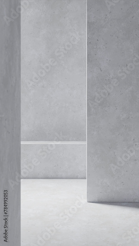 White plaster empty room scene premium photo 3d render