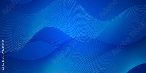 Abstract blue digital blend wave carve lines and technology white line background. Modern white flowing wave minimal and glowing moving lines. Futuristic technology and sound wave lines background.