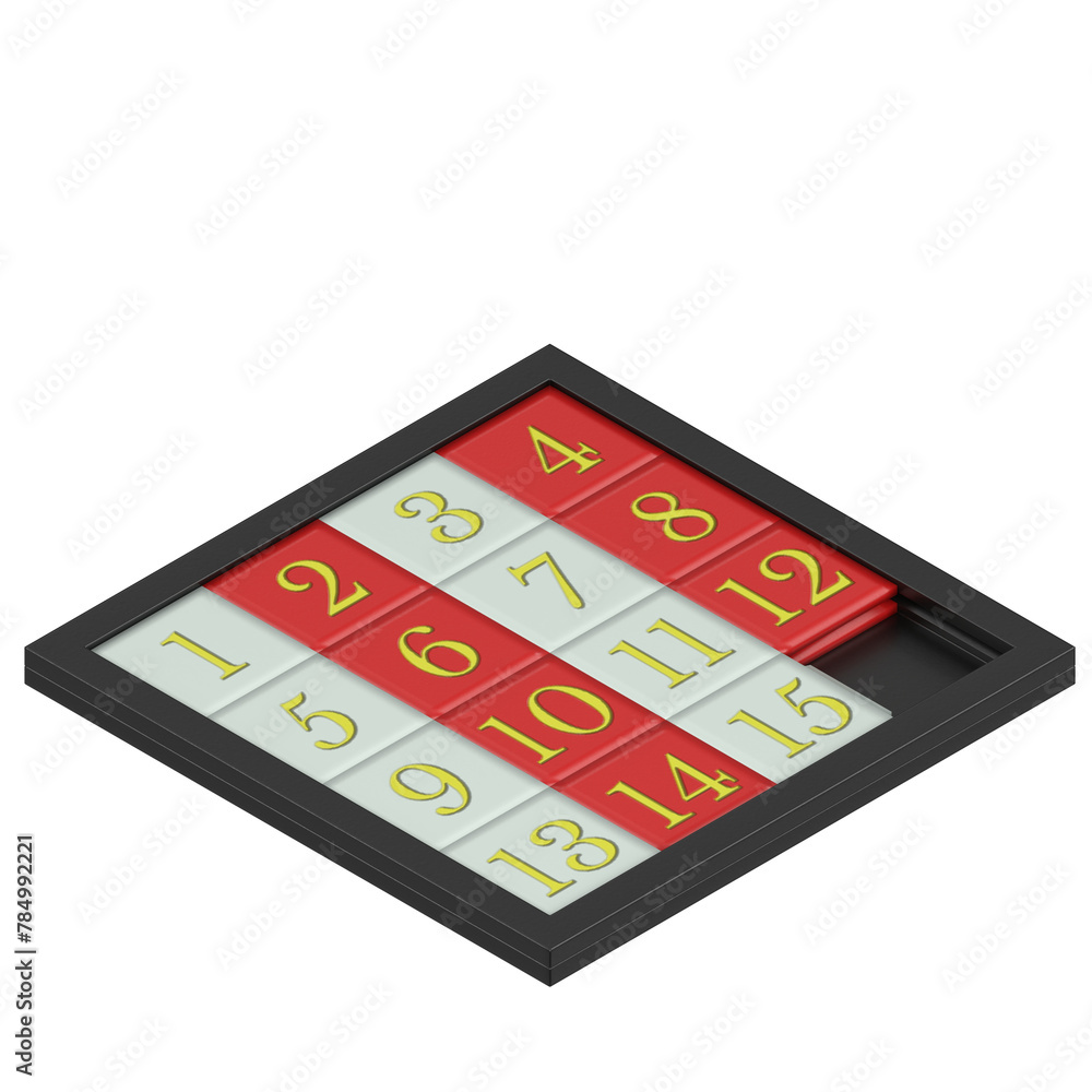 3D rendering illustration of a game of fifteen puzzle 3D rendering illustration of a game of fifteen puzzle