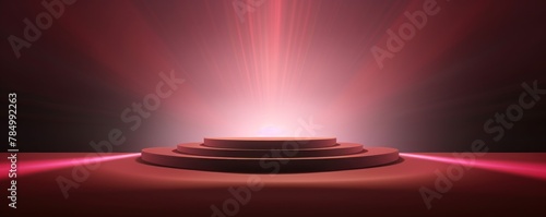 3D rendering of light maroon background with spotlight shining down on the center