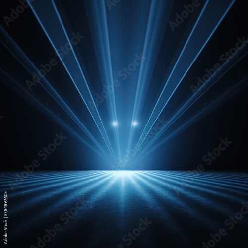 3D rendering of light navy blue background with spotlight shining down on the center.