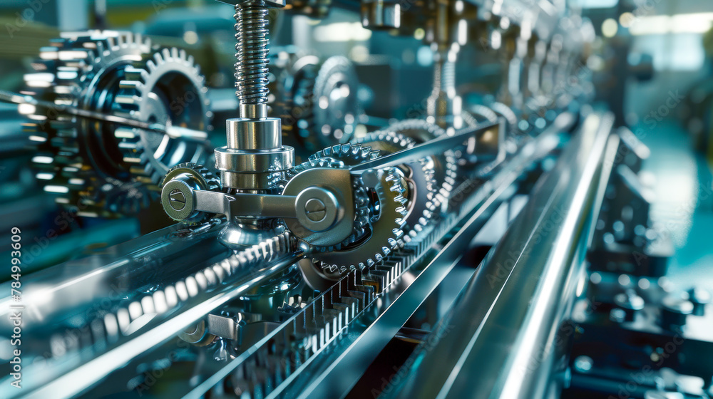Precision Gears in Motion on Industrial Machinery