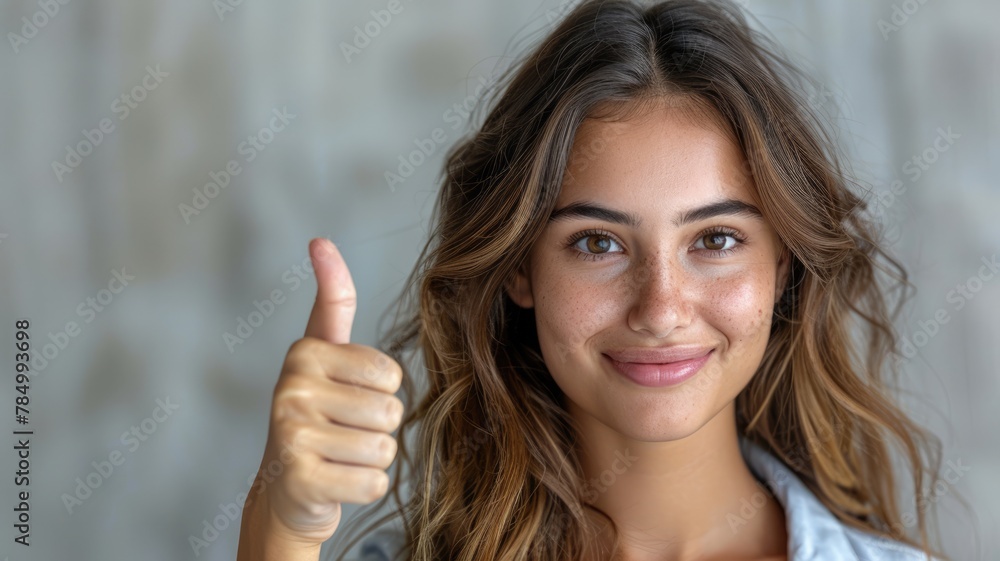 portrait of business people giving thumbs up portrait of business people giving thumbs up