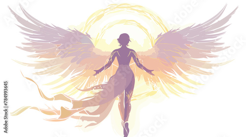 Celestial being with shimmering wings 