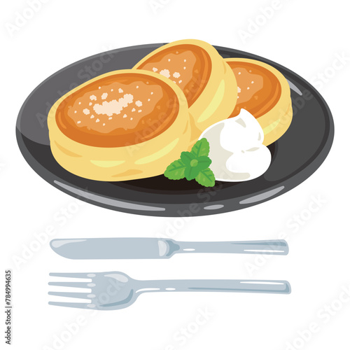 皿に盛られたスフレパンケーキ