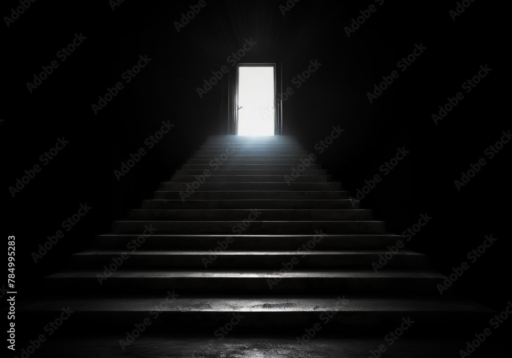 stairway leading to a small door that opened and emitted bright light stairway leading to a small door that opened and emitted bright light