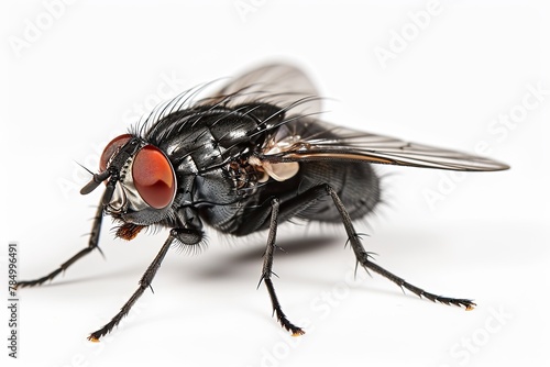 Mystic portrait of Carrion Fly, beside view, full body shot, Close-up View, 