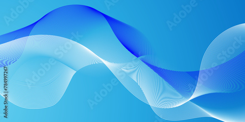 Abstract blue digital blend wave carve lines and technology white line background. Modern white flowing wave minimal and glowing moving lines. Futuristic technology and sound wave lines background.