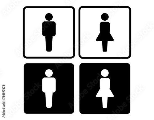 トイレのアイコン　文字なし　白黒