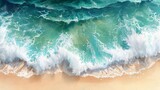 Modern illustration of a sea wave background on a summer beach