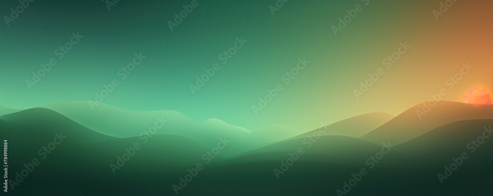 Abstract brown and green gradient background with blur effect, northern lights. Minimal gradient texture for banner design. Vector illustration