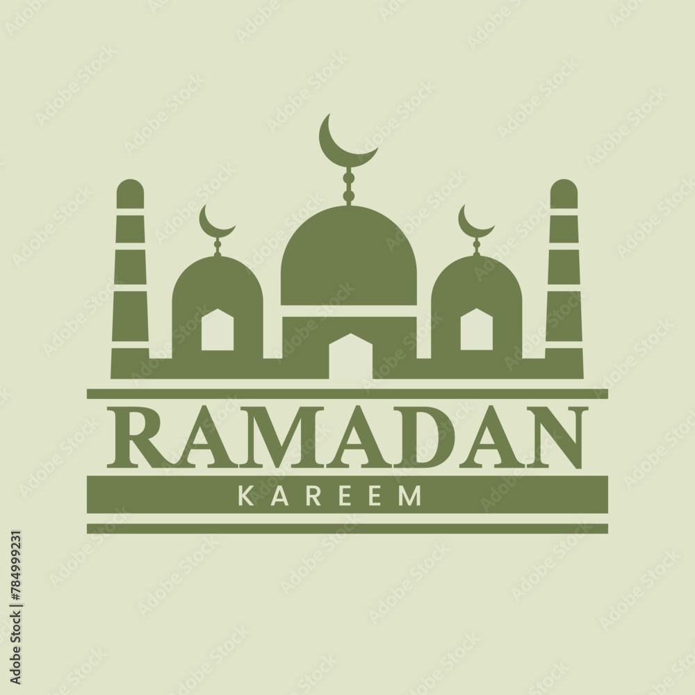 Ramadan simple logo vector illustration, Ramadan logo, Mosque logo
