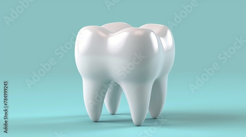 A tooth on a blue background. Modern illustration of a template design element