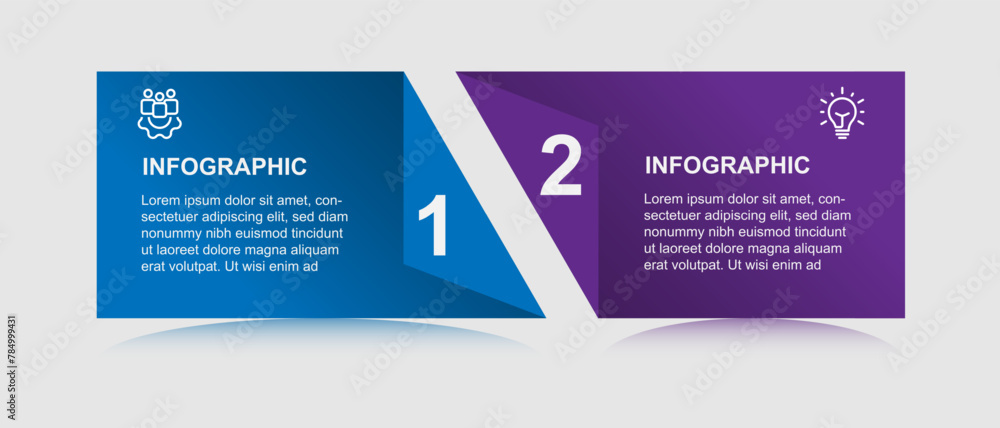 2 step infographic template with paper style 2 step infographic template with paper style
