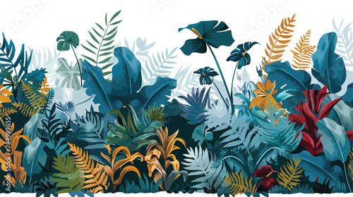 A jungle scene with plants that have metallic leaves © Jasmin