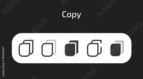 Copy icons in 5 different styles as vector	