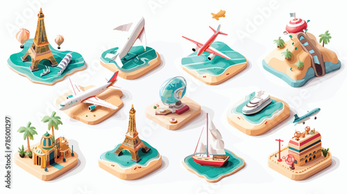Collection of Travel Tourism 3d icon Trip Planning 