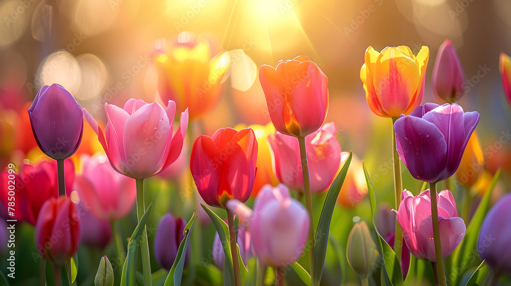 Close-up of colorful tulips on a sunny day, showcasing the vibrant beauty of nature. Close-up of colorful tulips on a sunny day, showcasing the vibrant beauty of nature.