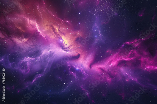 Colorful cosmic nebula shrouded in space dust, celestial wonders cosmic starry sky concept illustration
