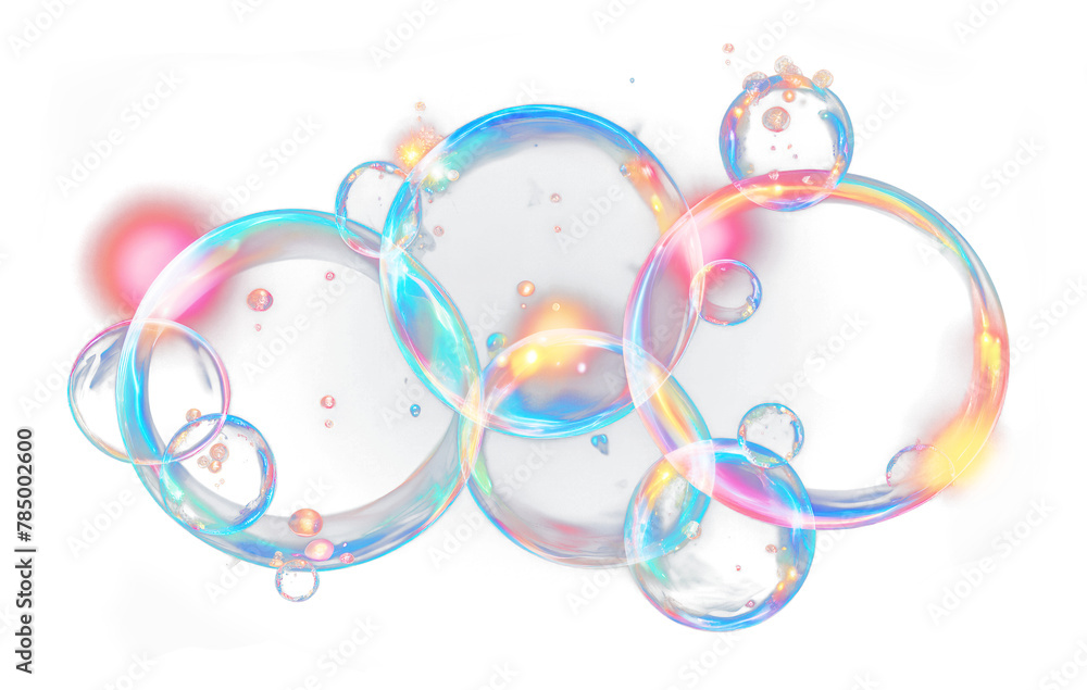 PNG soap bubble effect, transparent background - obrazy, fototapety, plakaty 