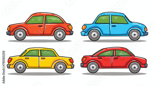 Coloring book for kids car vector Flat vector isolated